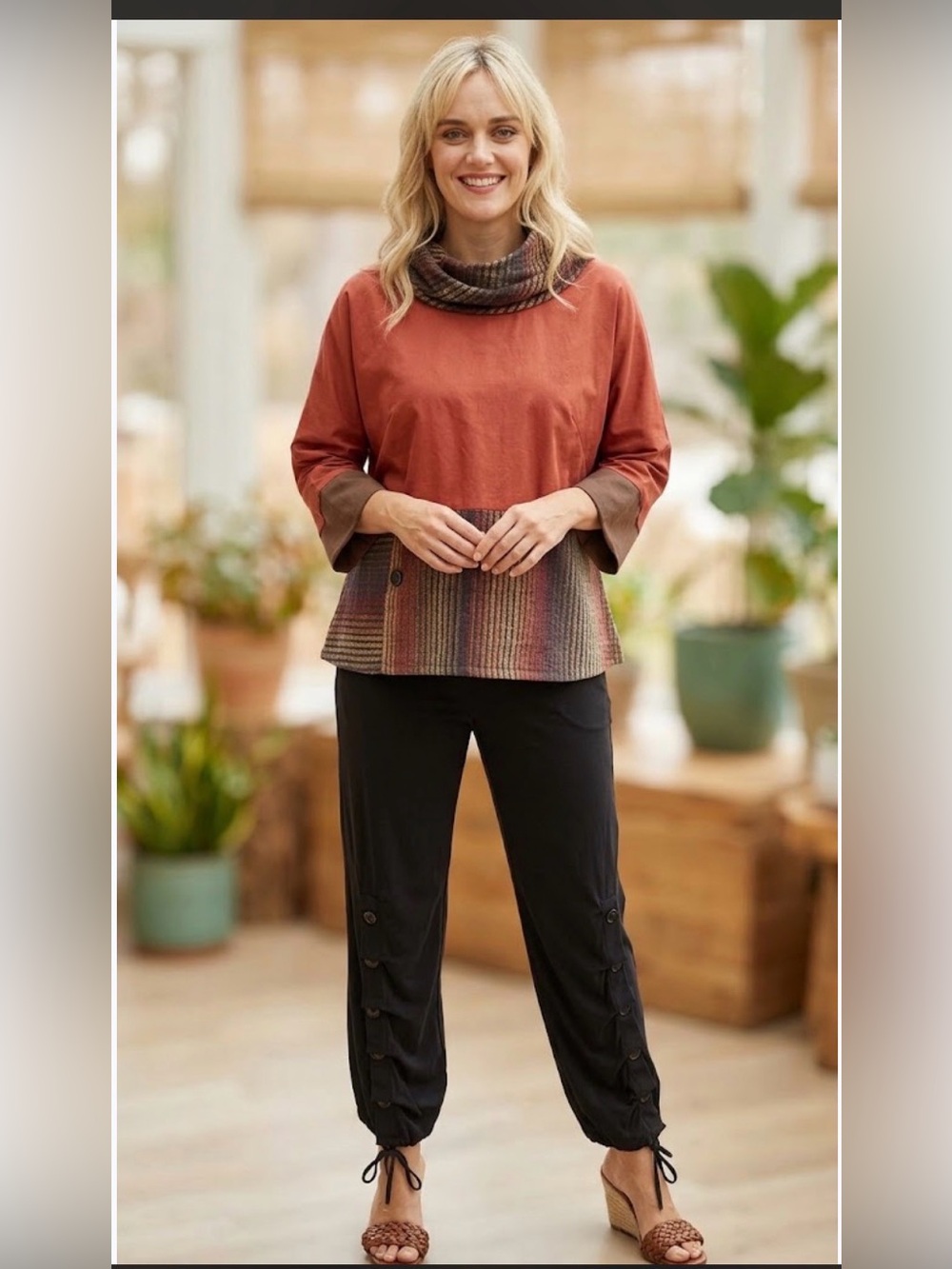 IC Collection Fast Forward Mixed Media Tunic Size S